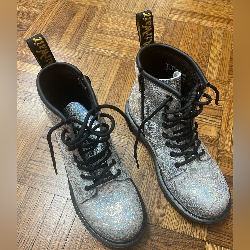 Dr. Martens Girls Silver Boots